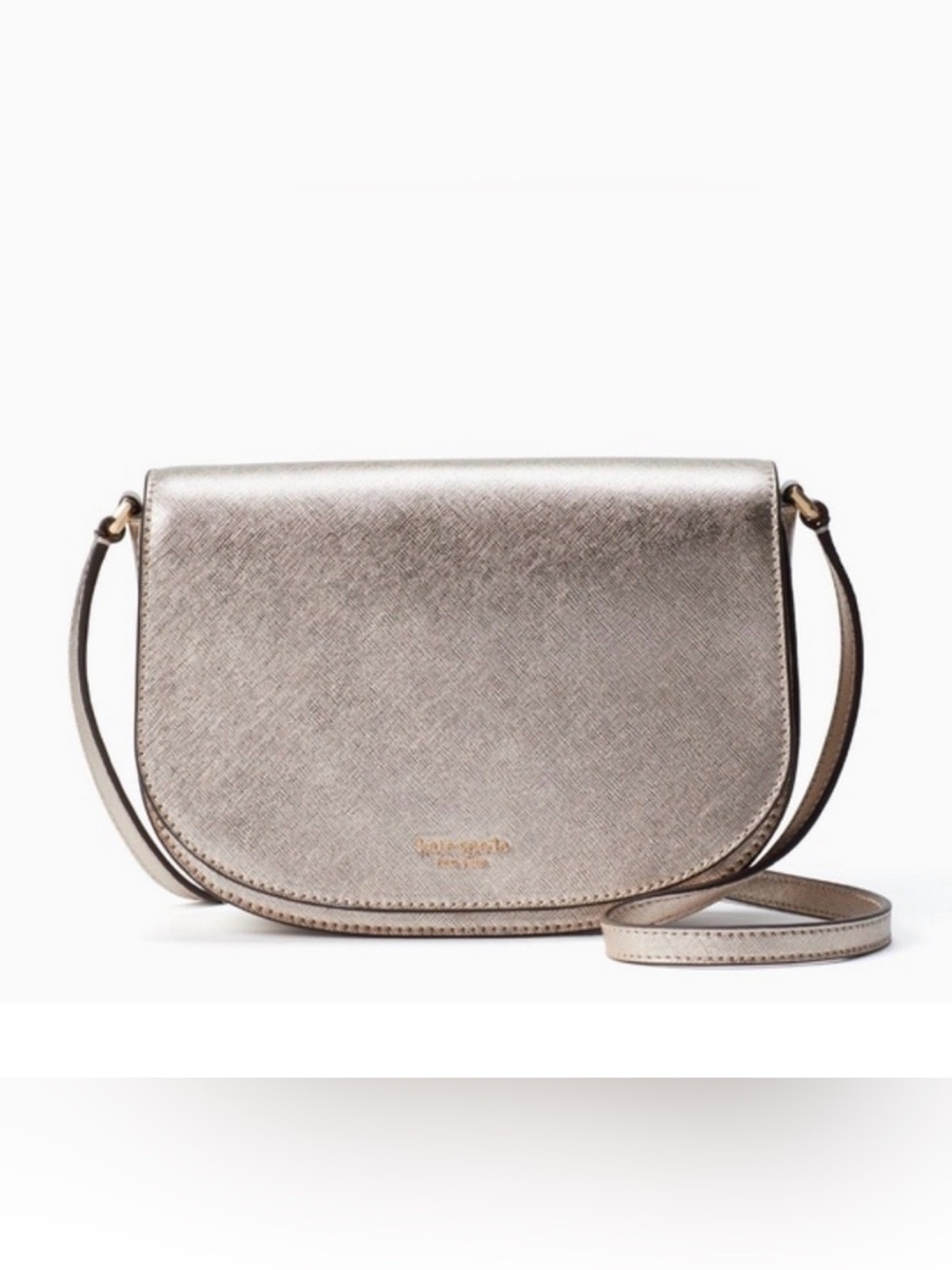 Kate Spade Reiley Metallic Blush Flap Crossbody